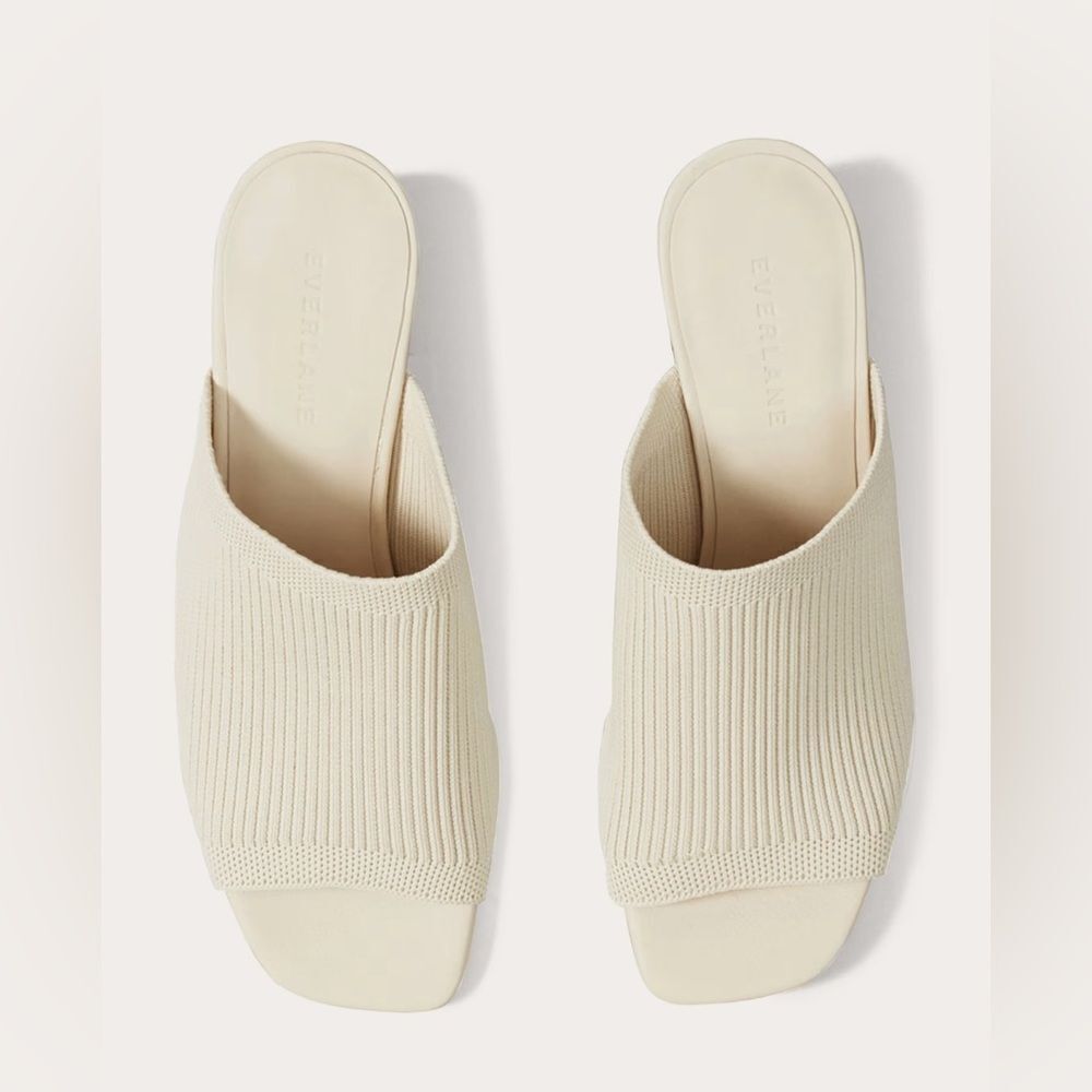 New Everlane The Glove Mule in ReKnit Bone Size 5